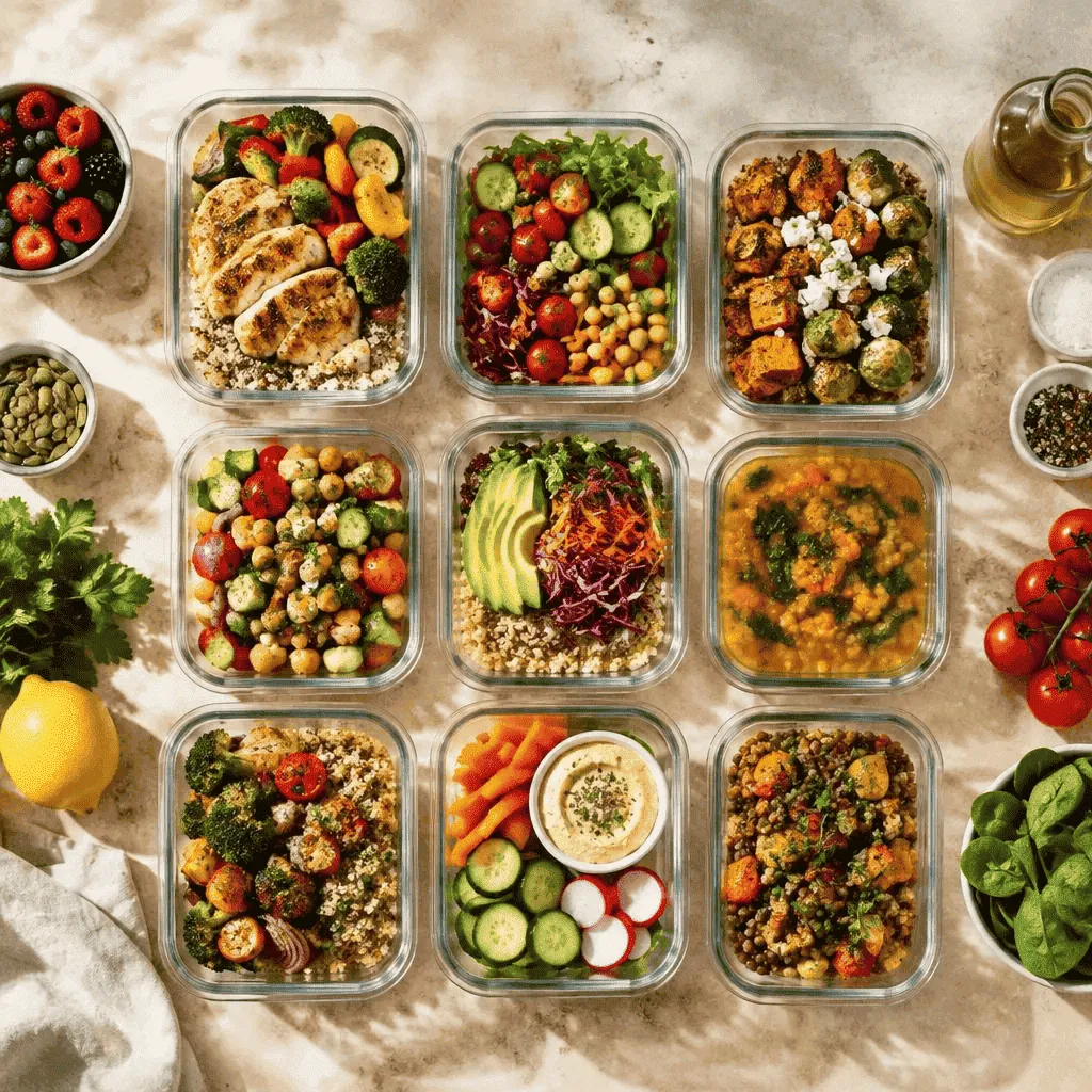 Ingredientes organizados para la semana