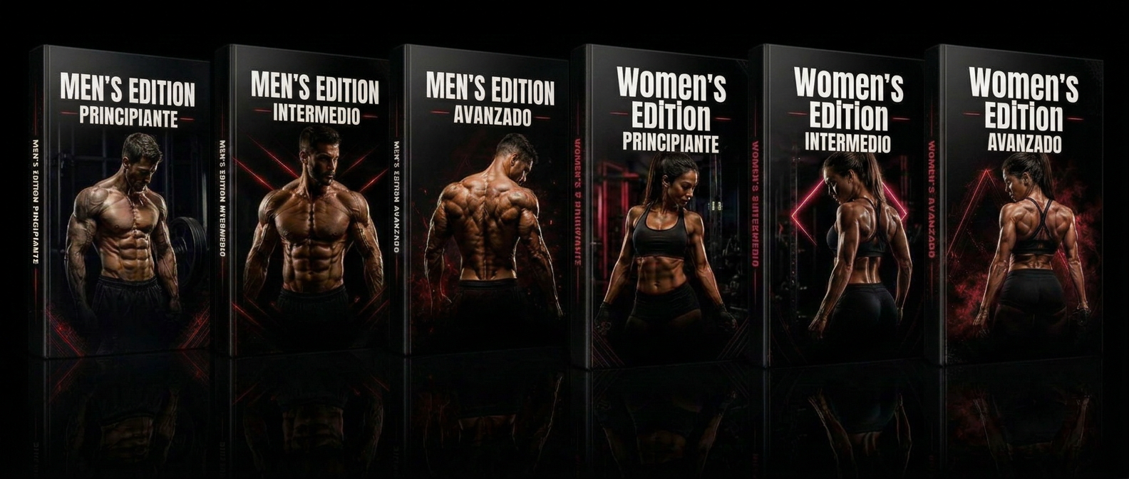 Portadas de las fichas: Men's Edition y Women's Edition, principiante, intermedio y avanzado